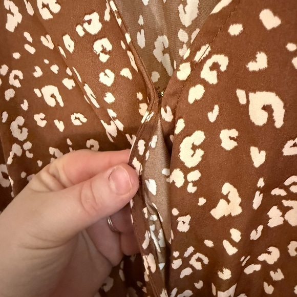 Nine West Brown Animal Print Blouse - Picture 2 of 4